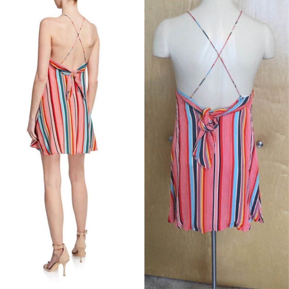 Alice + Olivia Kalia Striped Halter Tie-Back Dress - Picture 8 of 11